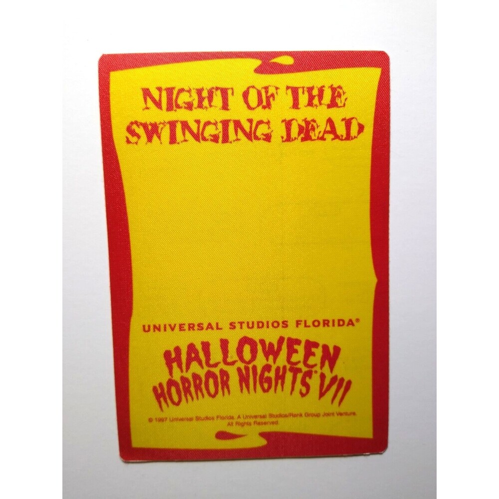 Vintage Halloween Horror Nights VII Swinging Dead Event Fabric Pass Universal